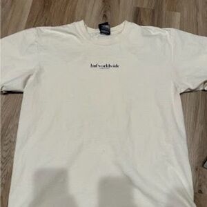 HUF Cream Short Sleeve Crew with Small Center Logo